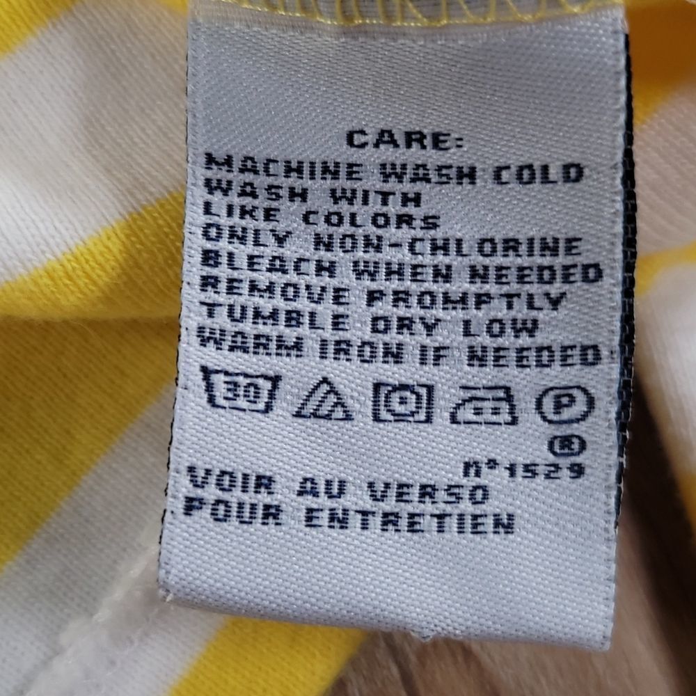 🔹️Ralph Lauren Sport Yellow & White Striped Long Sleeve Top Medium - Picture 7 of 7